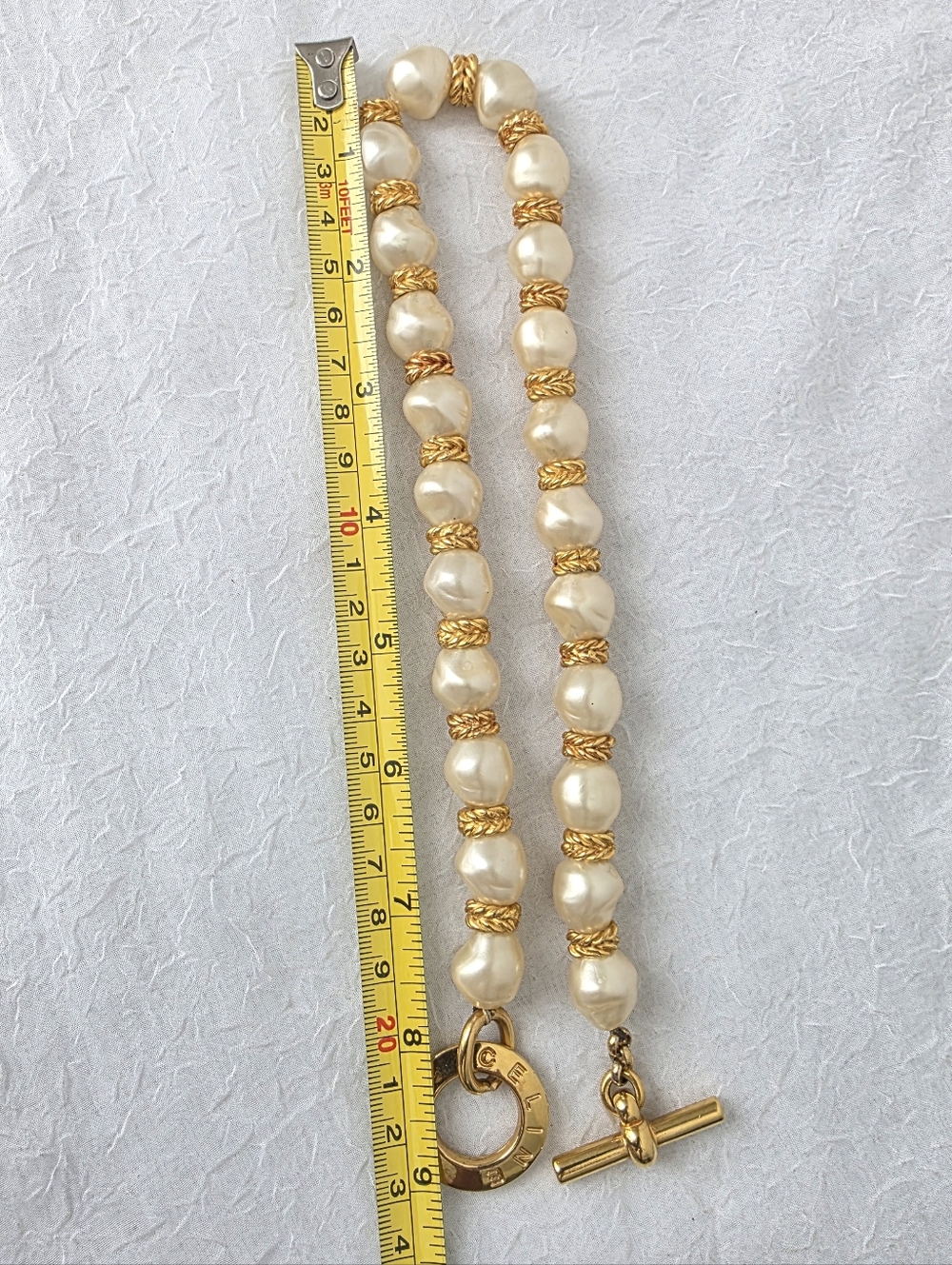 Auth Celine Paris Pearl Beaded Toggle Necklace - Picture 10 of 10